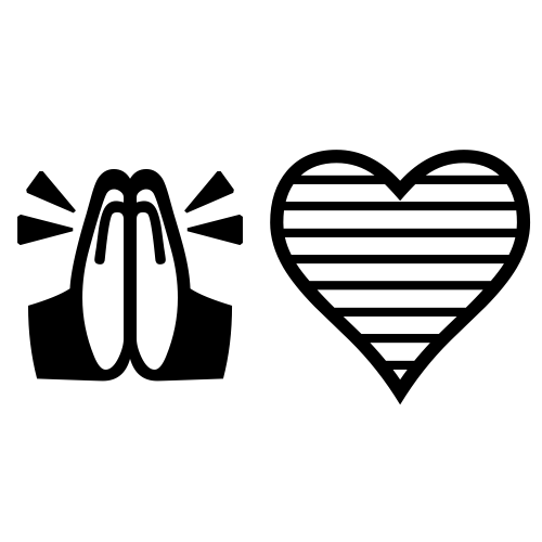 🙏💙 Emoji Domain black and white Symbola rendering